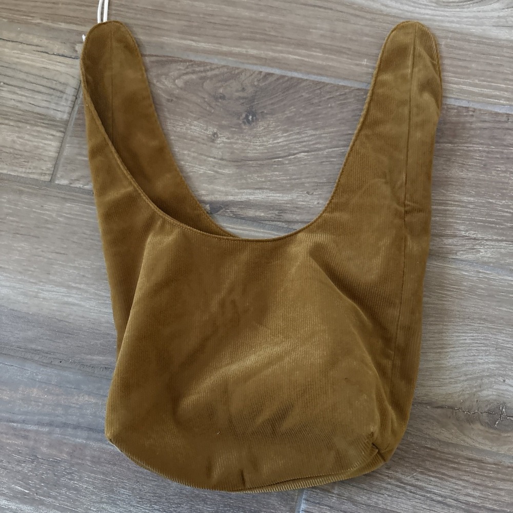 Merit Beauty Ochre Yellow Corduroy Tote Bag Small Hobo Minimalist NEW - Picture 5 of 7